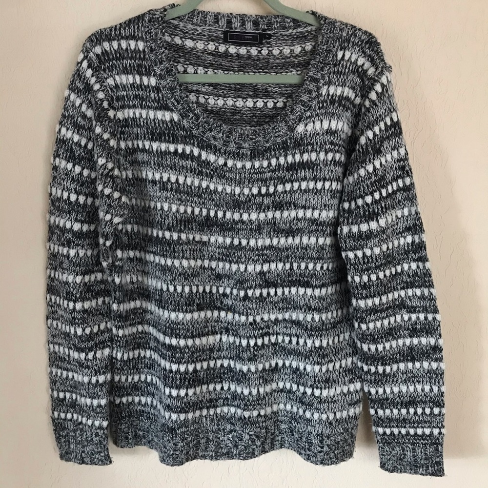black and white sweater